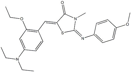 5-[4-(diethylamino)-2-ethoxybenzylidene]-2-[(4-methoxyphenyl)imino]-3-methyl-1,3-thiazolidin-4-one Structure
