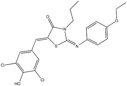 5-(3,5-dichloro-4-hydroxybenzylidene)-2-[(4-ethoxyphenyl)imino]-3-propyl-1,3-thiazolidin-4-one Structure