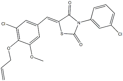 5-[4-(allyloxy)-3-chloro-5-methoxybenzylidene]-3-(3-chlorophenyl)-1,3-thiazolidine-2,4-dione 구조식 이미지