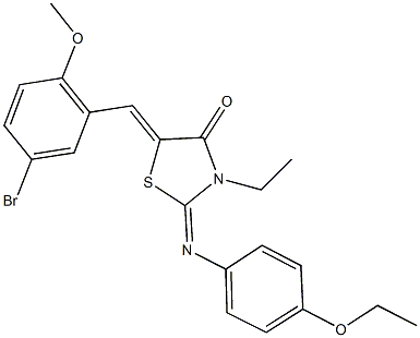 5-(5-bromo-2-methoxybenzylidene)-2-[(4-ethoxyphenyl)imino]-3-ethyl-1,3-thiazolidin-4-one 구조식 이미지