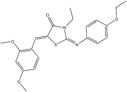 5-(2,4-dimethoxybenzylidene)-2-[(4-ethoxyphenyl)imino]-3-ethyl-1,3-thiazolidin-4-one 구조식 이미지