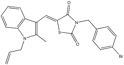 5-[(1-allyl-2-methyl-1H-indol-3-yl)methylene]-3-(4-bromobenzyl)-1,3-thiazolidine-2,4-dione 구조식 이미지