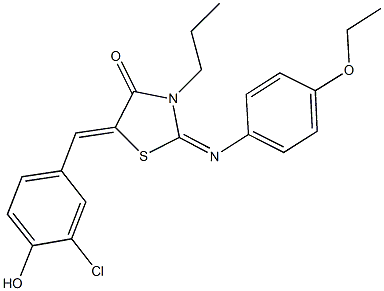 5-(3-chloro-4-hydroxybenzylidene)-2-[(4-ethoxyphenyl)imino]-3-propyl-1,3-thiazolidin-4-one Structure