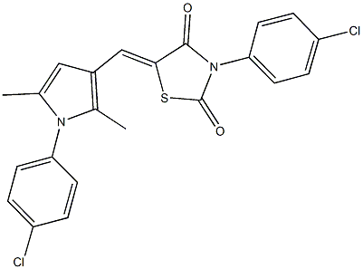 3-(4-chlorophenyl)-5-{[1-(4-chlorophenyl)-2,5-dimethyl-1H-pyrrol-3-yl]methylene}-1,3-thiazolidine-2,4-dione Structure
