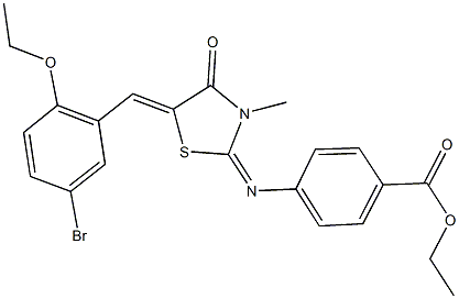 ethyl 4-{[5-(5-bromo-2-ethoxybenzylidene)-3-methyl-4-oxo-1,3-thiazolidin-2-ylidene]amino}benzoate Structure