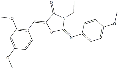 5-(2,4-dimethoxybenzylidene)-3-ethyl-2-[(4-methoxyphenyl)imino]-1,3-thiazolidin-4-one 구조식 이미지