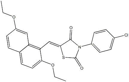 3-(4-chlorophenyl)-5-[(2,7-diethoxy-1-naphthyl)methylene]-1,3-thiazolidine-2,4-dione Structure