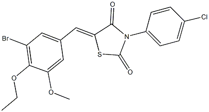 5-(3-bromo-4-ethoxy-5-methoxybenzylidene)-3-(4-chlorophenyl)-1,3-thiazolidine-2,4-dione Structure