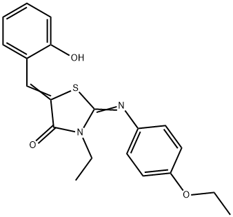 2-[(4-ethoxyphenyl)imino]-3-ethyl-5-(2-hydroxybenzylidene)-1,3-thiazolidin-4-one 구조식 이미지