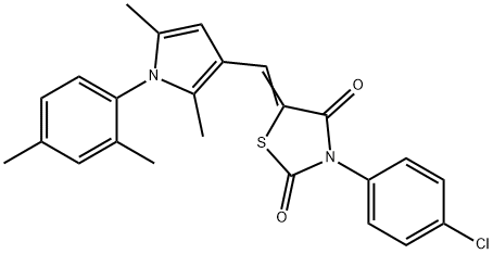 3-(4-chlorophenyl)-5-{[1-(2,4-dimethylphenyl)-2,5-dimethyl-1H-pyrrol-3-yl]methylene}-1,3-thiazolidine-2,4-dione Structure