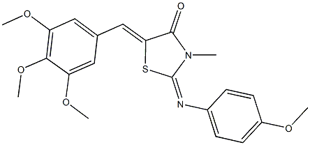 2-[(4-methoxyphenyl)imino]-3-methyl-5-(3,4,5-trimethoxybenzylidene)-1,3-thiazolidin-4-one 구조식 이미지