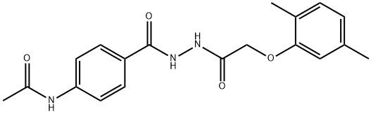 N-[4-({2-[(2,5-dimethylphenoxy)acetyl]hydrazino}carbonyl)phenyl]acetamide 구조식 이미지