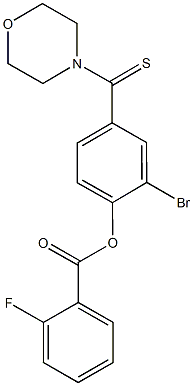 2-bromo-4-(4-morpholinylcarbothioyl)phenyl 2-fluorobenzoate Structure