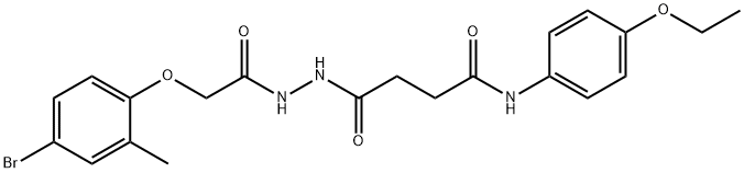 4-{2-[(4-bromo-2-methylphenoxy)acetyl]hydrazino}-N-(4-ethoxyphenyl)-4-oxobutanamide 구조식 이미지