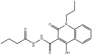 N'-butyryl-4-hydroxy-2-oxo-1-propyl-1,2-dihydro-3-quinolinecarbohydrazide 구조식 이미지