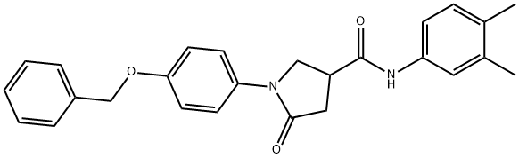 1-[4-(benzyloxy)phenyl]-N-(3,4-dimethylphenyl)-5-oxo-3-pyrrolidinecarboxamide Structure