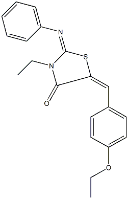 5-(4-ethoxybenzylidene)-3-ethyl-2-(phenylimino)-1,3-thiazolidin-4-one 구조식 이미지