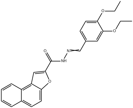 N'-(3,4-diethoxybenzylidene)naphtho[2,1-b]furan-2-carbohydrazide 구조식 이미지