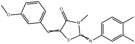 2-[(3,4-dimethylphenyl)imino]-5-(3-methoxybenzylidene)-3-methyl-1,3-thiazolidin-4-one Structure