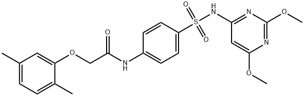 N-(4-{[(2,6-dimethoxypyrimidin-4-yl)amino]sulfonyl}phenyl)-2-(2,5-dimethylphenoxy)acetamide 구조식 이미지