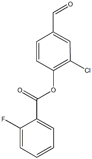 2-chloro-4-formylphenyl 2-fluorobenzoate 구조식 이미지