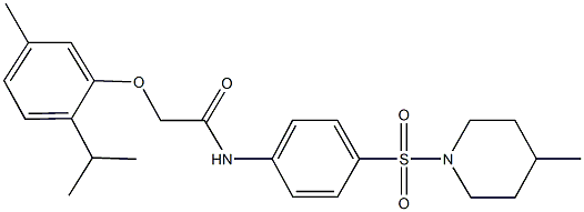 2-(2-isopropyl-5-methylphenoxy)-N-{4-[(4-methyl-1-piperidinyl)sulfonyl]phenyl}acetamide 구조식 이미지