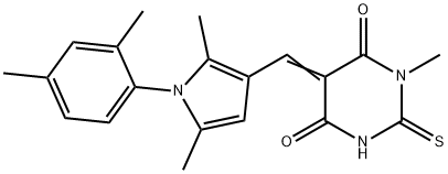 5-{[1-(2,4-dimethylphenyl)-2,5-dimethyl-1H-pyrrol-3-yl]methylene}-1-methyl-2-thioxodihydro-4,6(1H,5H)-pyrimidinedione Structure