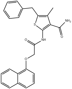 5-benzyl-4-methyl-2-{[(1-naphthyloxy)acetyl]amino}-3-thiophenecarboxamide Structure