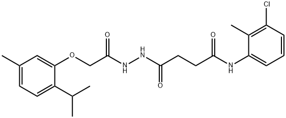 N-(3-chloro-2-methylphenyl)-4-{2-[(2-isopropyl-5-methylphenoxy)acetyl]hydrazino}-4-oxobutanamide 구조식 이미지