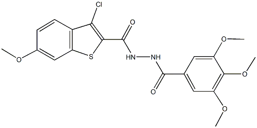 3-chloro-6-methoxy-N'-(3,4,5-trimethoxybenzoyl)-1-benzothiophene-2-carbohydrazide 구조식 이미지