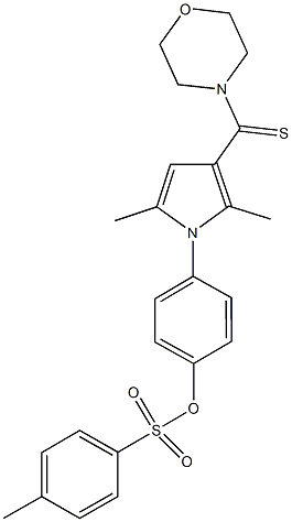 4-[2,5-dimethyl-3-(4-morpholinylcarbothioyl)-1H-pyrrol-1-yl]phenyl 4-methylbenzenesulfonate 구조식 이미지