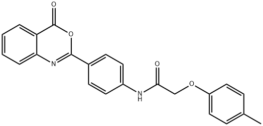 2-(4-methylphenoxy)-N-[4-(4-oxo-4H-3,1-benzoxazin-2-yl)phenyl]acetamide Structure