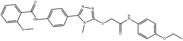 N-[4-(5-{[2-(4-ethoxyanilino)-2-oxoethyl]sulfanyl}-4-methyl-4H-1,2,4-triazol-3-yl)phenyl]-2-methoxybenzamide 구조식 이미지