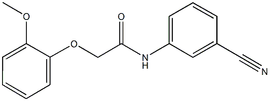 N-(3-cyanophenyl)-2-(2-methoxyphenoxy)acetamide 구조식 이미지