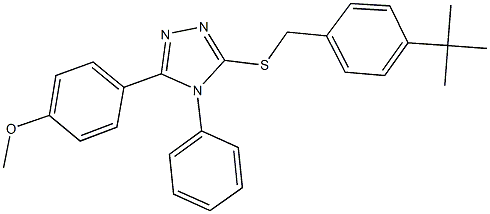 4-{5-[(4-tert-butylbenzyl)sulfanyl]-4-phenyl-4H-1,2,4-triazol-3-yl}phenyl methyl ether 구조식 이미지