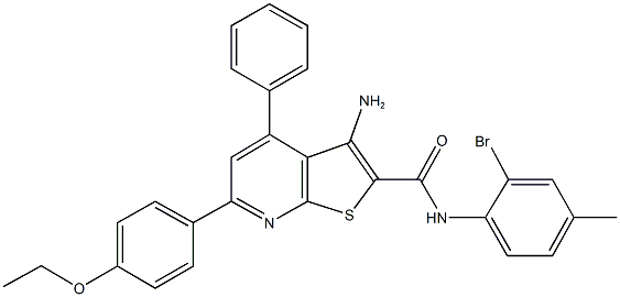 3-amino-N-(2-bromo-4-methylphenyl)-6-(4-ethoxyphenyl)-4-phenylthieno[2,3-b]pyridine-2-carboxamide 구조식 이미지