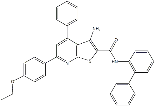 3-amino-N-[1,1'-biphenyl]-2-yl-6-(4-ethoxyphenyl)-4-phenylthieno[2,3-b]pyridine-2-carboxamide 구조식 이미지