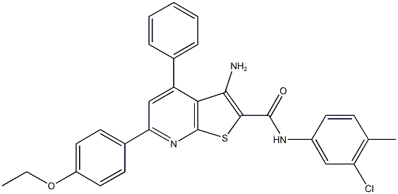 3-amino-N-(3-chloro-4-methylphenyl)-6-(4-ethoxyphenyl)-4-phenylthieno[2,3-b]pyridine-2-carboxamide Structure