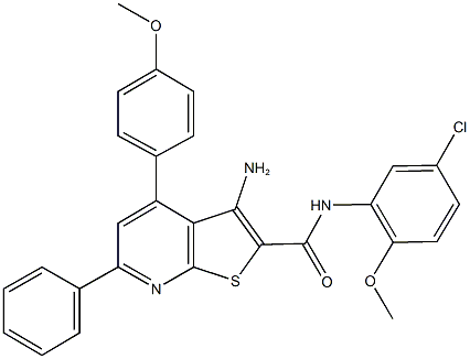 3-amino-N-(5-chloro-2-methoxyphenyl)-4-(4-methoxyphenyl)-6-phenylthieno[2,3-b]pyridine-2-carboxamide Structure