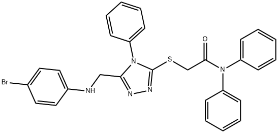 2-({5-[(4-bromoanilino)methyl]-4-phenyl-4H-1,2,4-triazol-3-yl}sulfanyl)-N,N-diphenylacetamide Structure