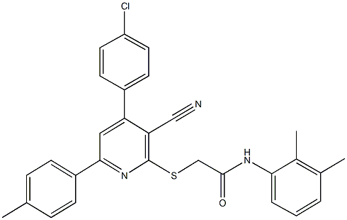 2-{[4-(4-chlorophenyl)-3-cyano-6-(4-methylphenyl)-2-pyridinyl]sulfanyl}-N-(2,3-dimethylphenyl)acetamide Structure