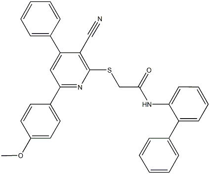 N-[1,1'-biphenyl]-2-yl-2-{[3-cyano-6-(4-methoxyphenyl)-4-phenyl-2-pyridinyl]sulfanyl}acetamide Structure