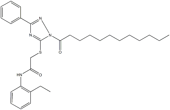 2-[(1-dodecanoyl-3-phenyl-1H-1,2,4-triazol-5-yl)sulfanyl]-N-(2-ethylphenyl)acetamide Structure