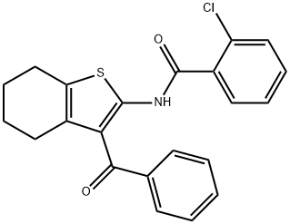 N-(3-benzoyl-4,5,6,7-tetrahydro-1-benzothien-2-yl)-2-chlorobenzamide Structure