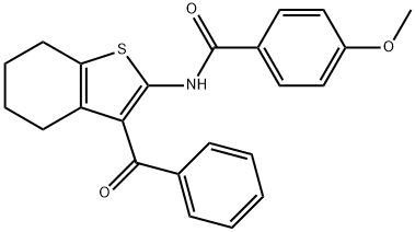 N-(3-benzoyl-4,5,6,7-tetrahydro-1-benzothien-2-yl)-4-methoxybenzamide 구조식 이미지