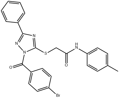 2-{[1-(4-bromobenzoyl)-3-phenyl-1H-1,2,4-triazol-5-yl]sulfanyl}-N-(4-methylphenyl)acetamide Structure