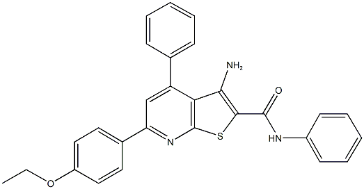 3-amino-6-(4-ethoxyphenyl)-N,4-diphenylthieno[2,3-b]pyridine-2-carboxamide 구조식 이미지