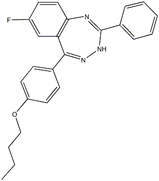 butyl 4-(7-fluoro-2-phenyl-3H-1,3,4-benzotriazepin-5-yl)phenyl ether Structure