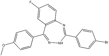 4-[2-(4-bromophenyl)-7-fluoro-3H-1,3,4-benzotriazepin-5-yl]phenyl methyl ether 구조식 이미지