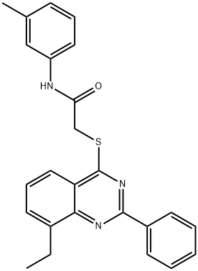2-[(8-ethyl-2-phenyl-4-quinazolinyl)sulfanyl]-N-(3-methylphenyl)acetamide Structure